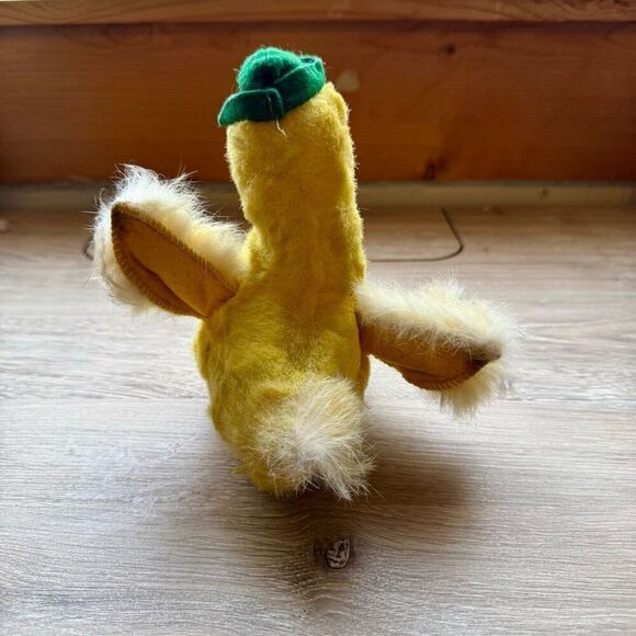 Vintage Plush Duck With Rubber Beak, Stuffed Rabbit Fur Easter Duck Fisherman Ae - Picture 4 of 6